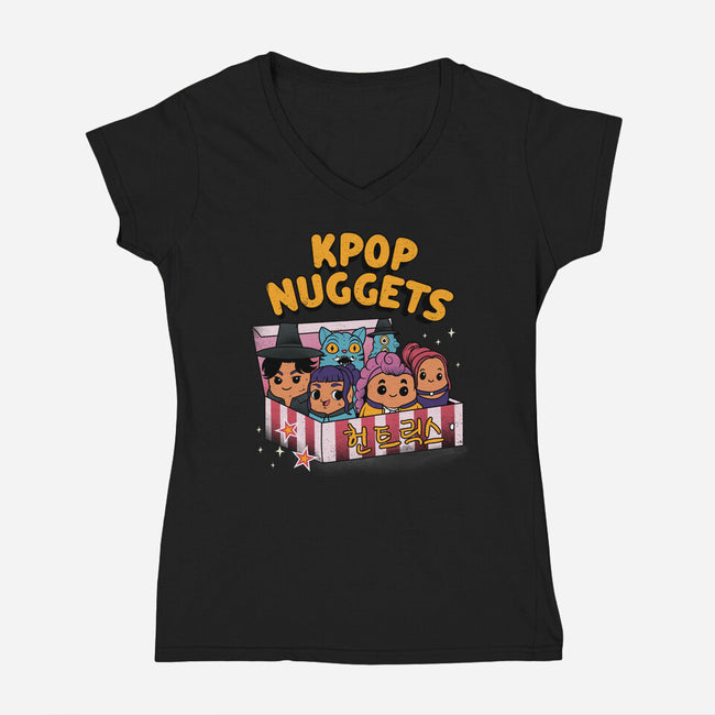 Kpop Nuggets-Womens-V-Neck-Tee-dandingeroz