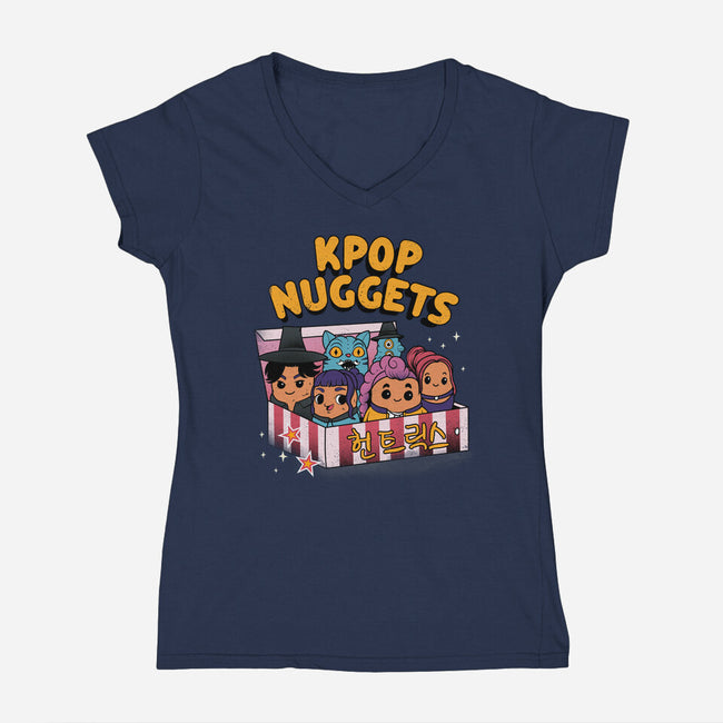 Kpop Nuggets-Womens-V-Neck-Tee-dandingeroz
