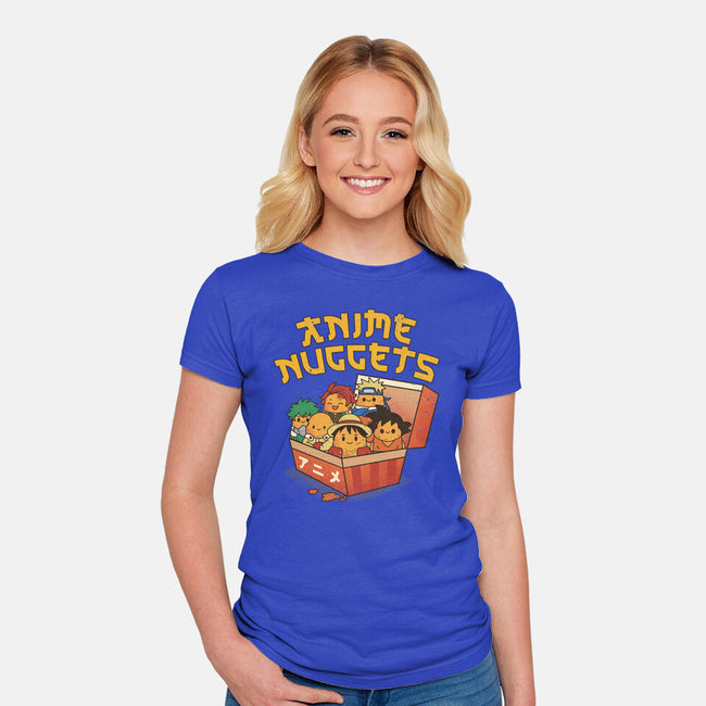Anime Nuggets-Womens-Fitted-Tee-dandingeroz