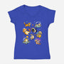 Space Cat Family-Womens-V-Neck-Tee-GoshWow