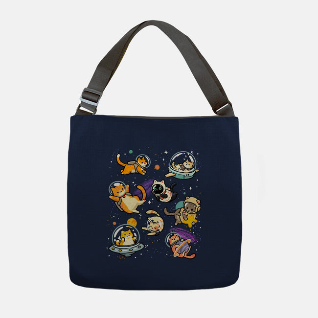 Space Cat Family-None-Adjustable Tote-Bag-GoshWow