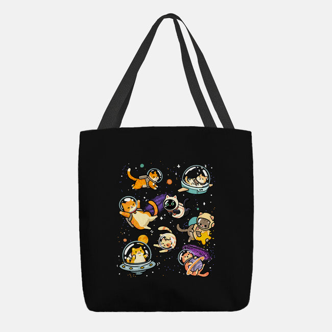 Space Cat Family-None-Basic Tote-Bag-GoshWow