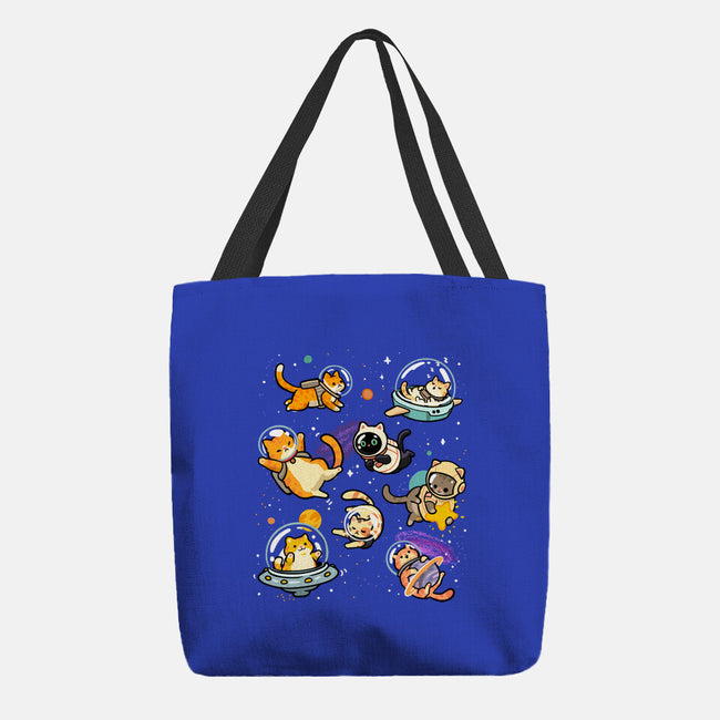 Space Cat Family-None-Basic Tote-Bag-GoshWow