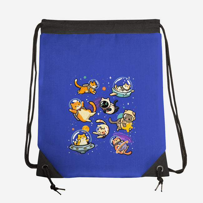 Space Cat Family-None-Drawstring-Bag-GoshWow
