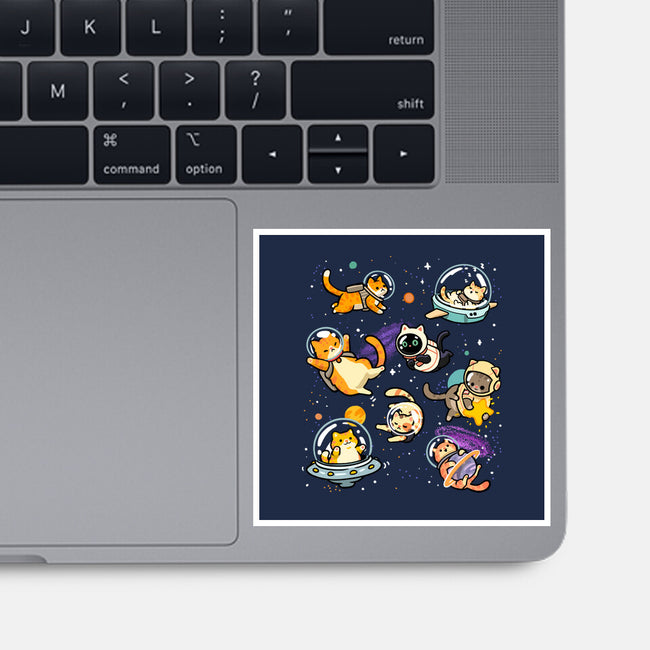 Space Cat Family-None-Glossy-Sticker-GoshWow