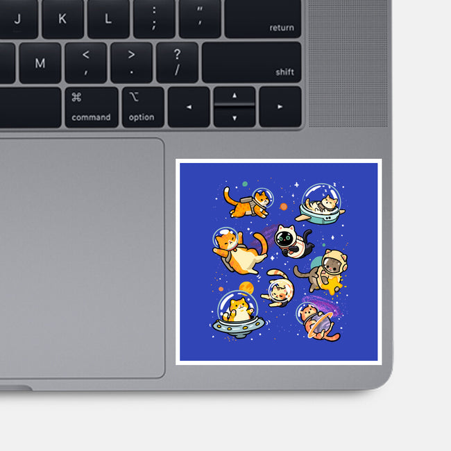Space Cat Family-None-Glossy-Sticker-GoshWow