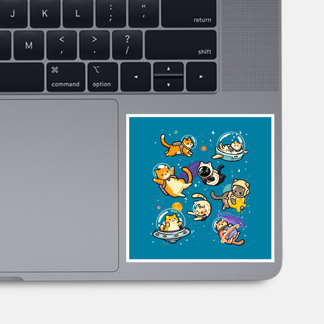 Space Cat Family-None-Glossy-Sticker-GoshWow