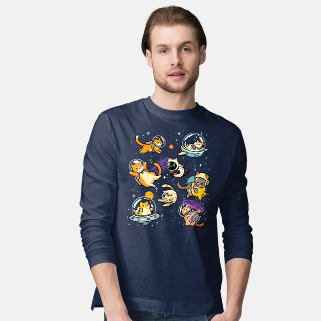 Space Cat Family-Mens-Long Sleeved-Tee-GoshWow