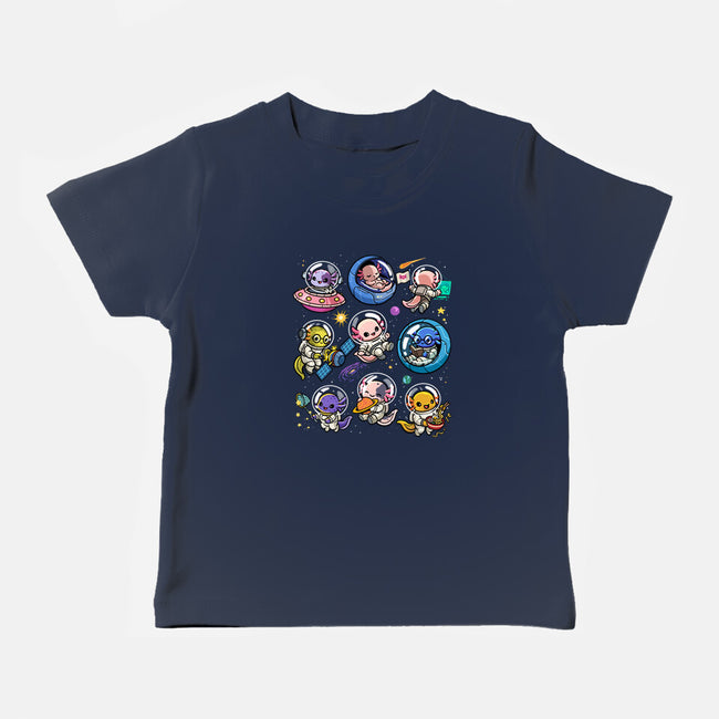 Space Axolotls-Baby-Basic-Tee-GoshWow