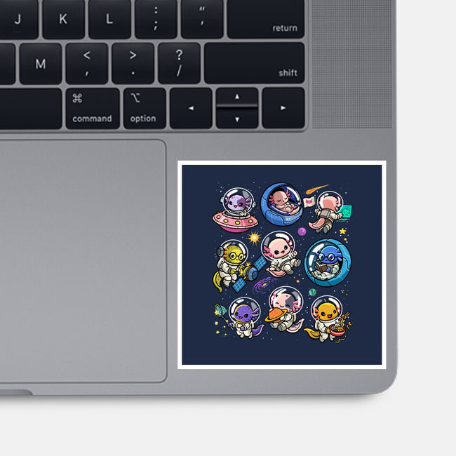 Space Axolotls-None-Glossy-Sticker-GoshWow