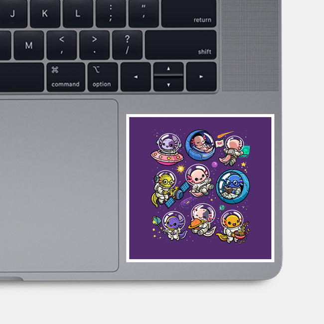 Space Axolotls-None-Glossy-Sticker-GoshWow