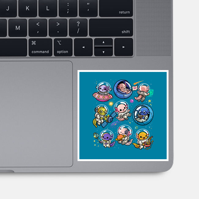 Space Axolotls-None-Glossy-Sticker-GoshWow