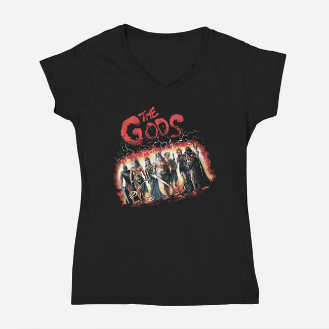 The Gods-Womens-V-Neck-Tee-zascanauta