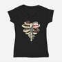 Skeleton Kittens-Womens-V-Neck-Tee-Vallina84