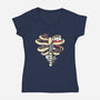 Skeleton Kittens-Womens-V-Neck-Tee-Vallina84