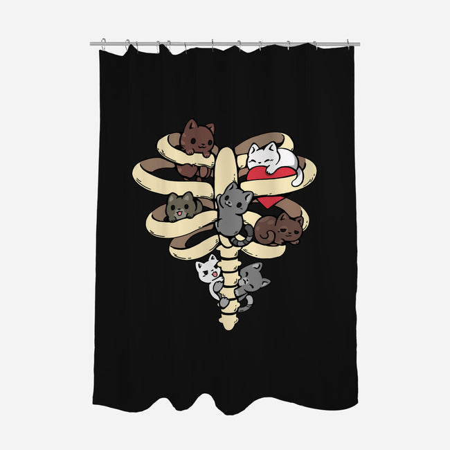 Skeleton Kittens-None-Polyester-Shower Curtain-Vallina84