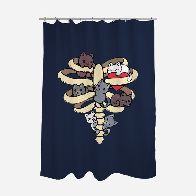 Skeleton Kittens-None-Polyester-Shower Curtain-Vallina84