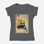 Thunder Breathing Woodblock-Womens-V-Neck-Tee-DrMonekers