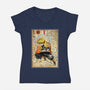 Thunder Breathing Woodblock-Womens-V-Neck-Tee-DrMonekers
