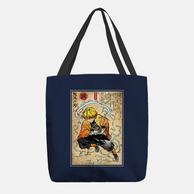 Thunder Breathing Woodblock-None-Basic Tote-Bag-DrMonekers