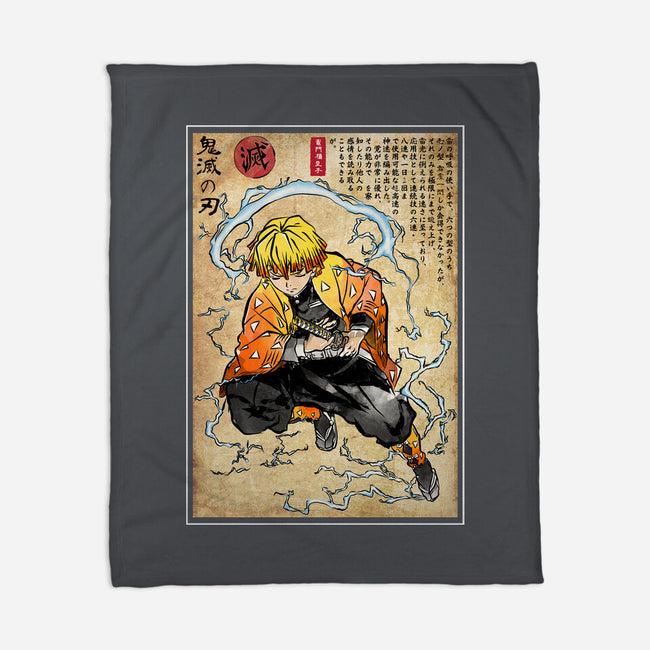 Thunder Breathing Woodblock-None-Fleece-Blanket-DrMonekers