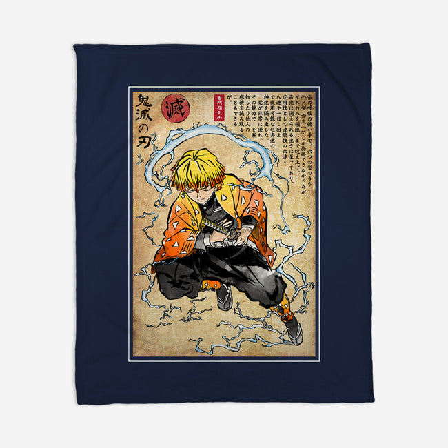 Thunder Breathing Woodblock-None-Fleece-Blanket-DrMonekers