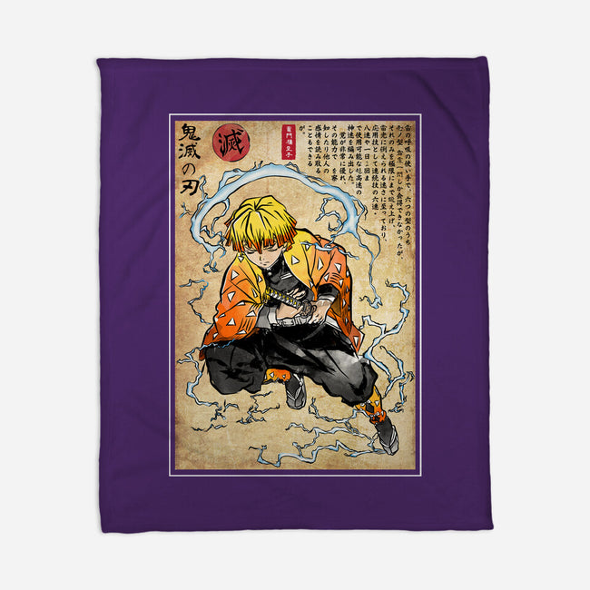 Thunder Breathing Woodblock-None-Fleece-Blanket-DrMonekers