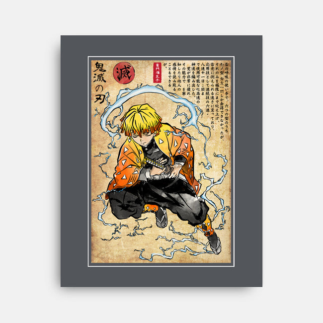 Thunder Breathing Woodblock-None-Stretched-Canvas-DrMonekers