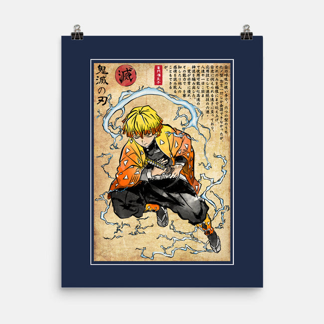 Thunder Breathing Woodblock-None-Matte-Poster-DrMonekers
