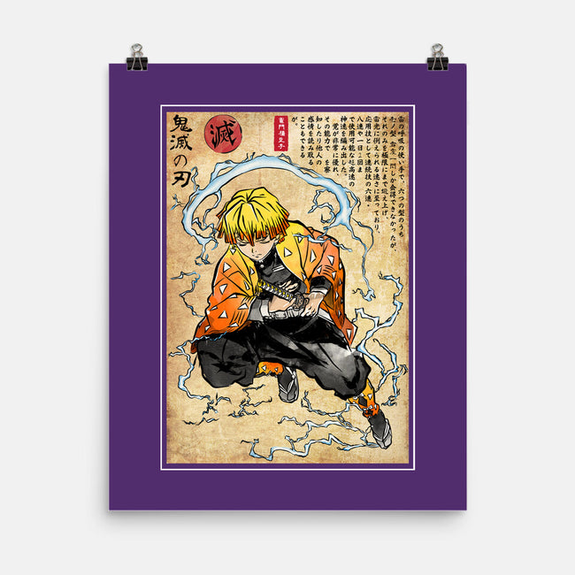 Thunder Breathing Woodblock-None-Matte-Poster-DrMonekers