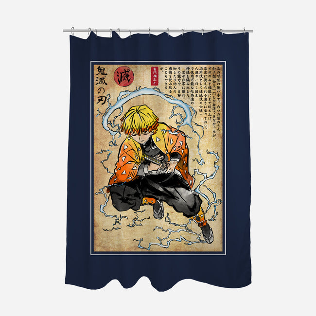 Thunder Breathing Woodblock-None-Polyester-Shower Curtain-DrMonekers
