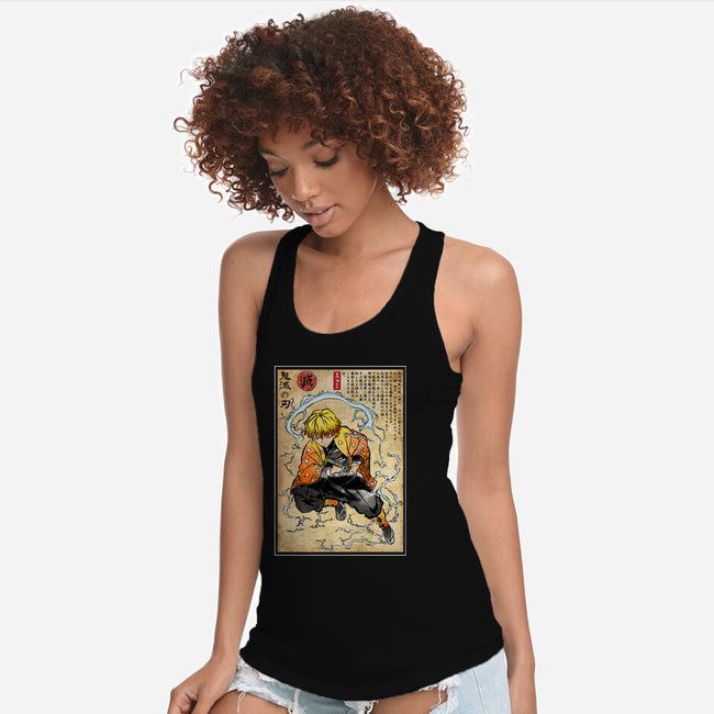 Thunder Breathing Woodblock-Womens-Racerback-Tank-DrMonekers