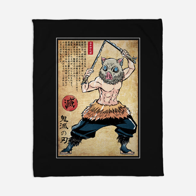 Beast Breathing Woodblock-None-Fleece-Blanket-DrMonekers