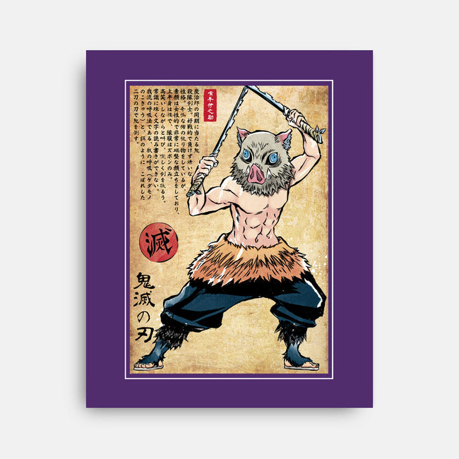 Beast Breathing Woodblock-None-Stretched-Canvas-DrMonekers