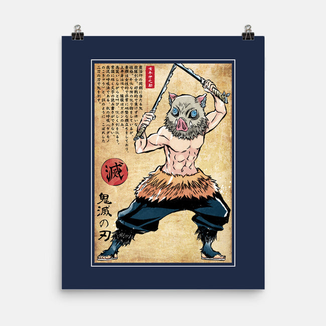 Beast Breathing Woodblock-None-Matte-Poster-DrMonekers