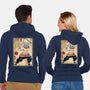 Beast Breathing Woodblock-Unisex-Zip-Up-Sweatshirt-DrMonekers