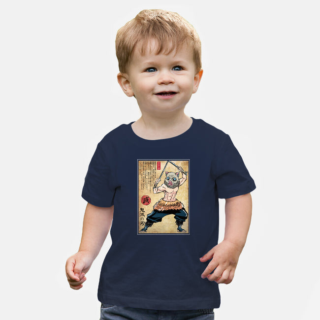 Beast Breathing Woodblock-Baby-Basic-Tee-DrMonekers