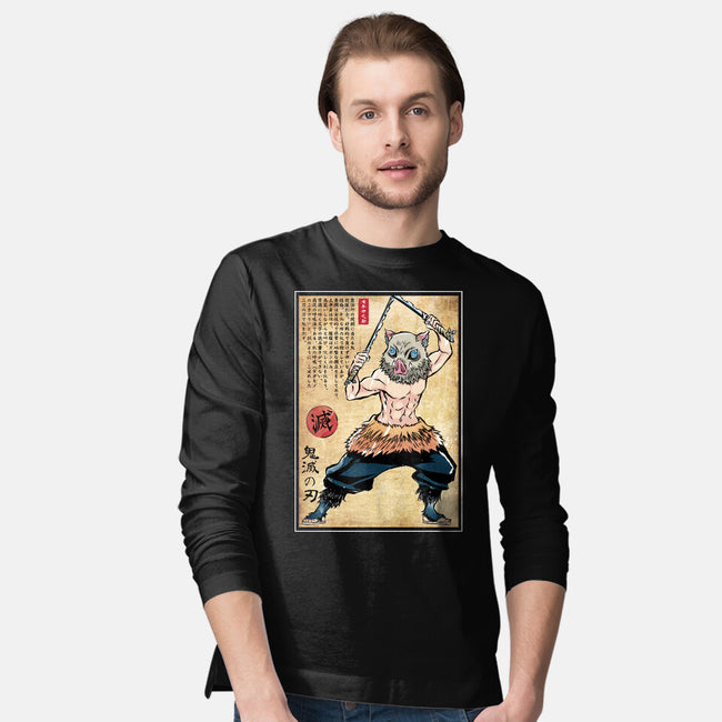 Beast Breathing Woodblock-Mens-Long Sleeved-Tee-DrMonekers