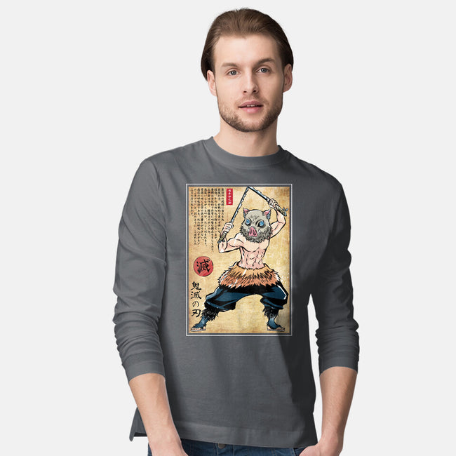 Beast Breathing Woodblock-Mens-Long Sleeved-Tee-DrMonekers