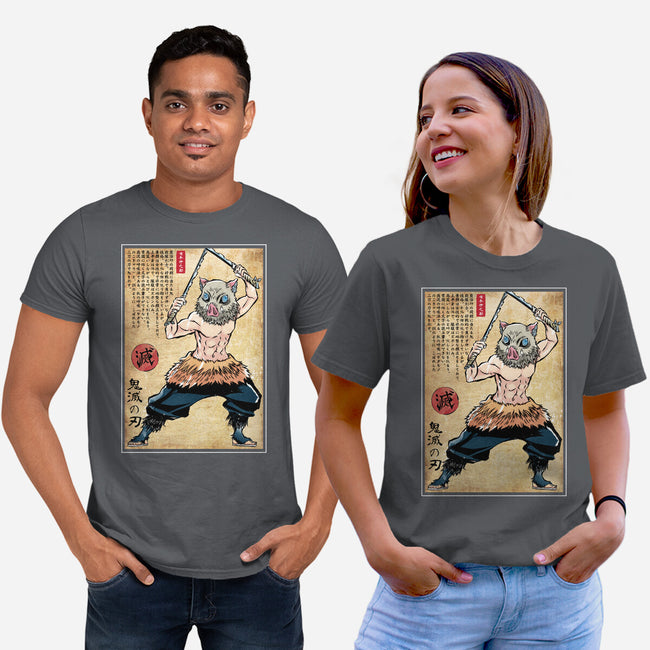 Beast Breathing Woodblock-Unisex-Basic-Tee-DrMonekers