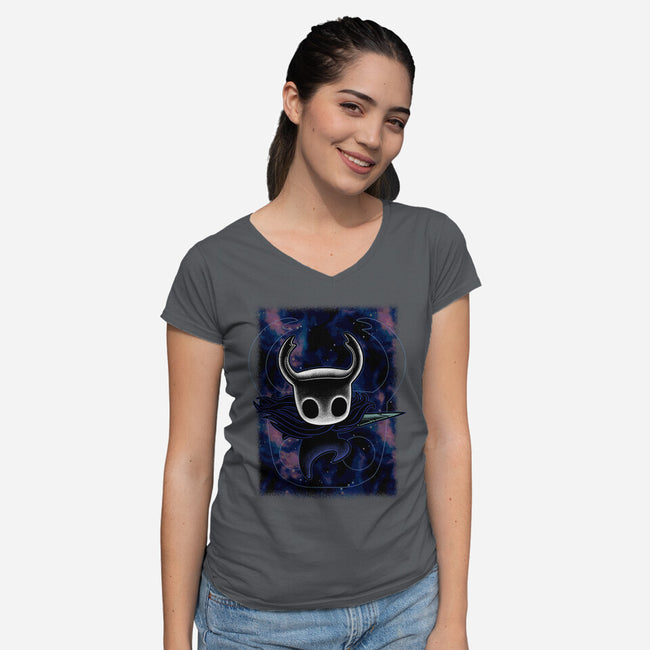 The Knight Shadow Nebula-Womens-V-Neck-Tee-Astrobot Invention