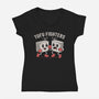 Tofu Fighters-Womens-V-Neck-Tee-Nemons