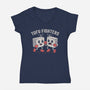Tofu Fighters-Womens-V-Neck-Tee-Nemons