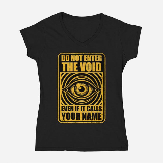 Horror Signs Call Void-Womens-V-Neck-Tee-Studio Mootant