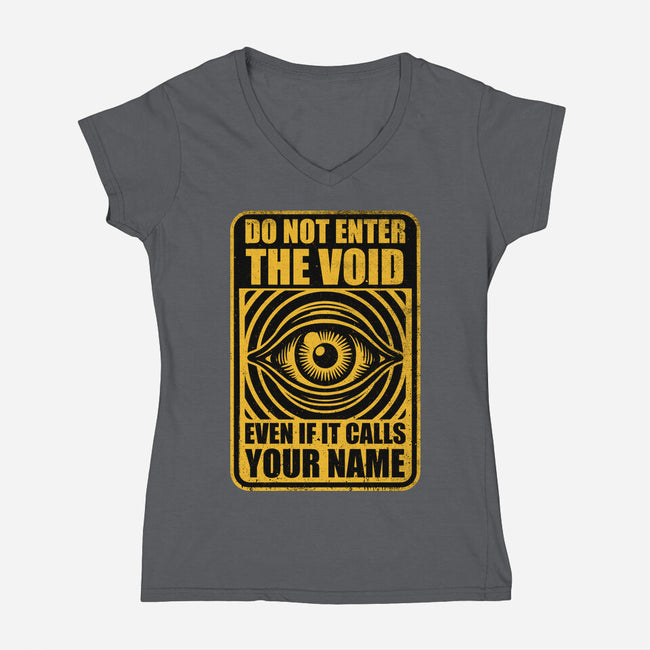 Horror Signs Call Void-Womens-V-Neck-Tee-Studio Mootant