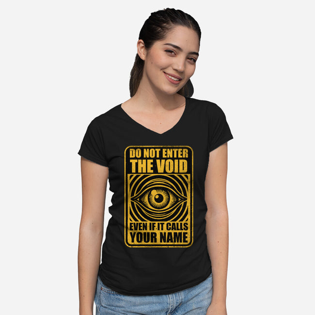 Horror Signs Call Void-Womens-V-Neck-Tee-Studio Mootant