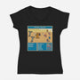 Mighty Morphin Fantasy-Womens-V-Neck-Tee-raffaus