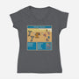 Mighty Morphin Fantasy-Womens-V-Neck-Tee-raffaus