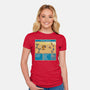 Mighty Morphin Fantasy-Womens-Fitted-Tee-raffaus