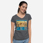 Mighty Morphin Fantasy-Womens-V-Neck-Tee-raffaus